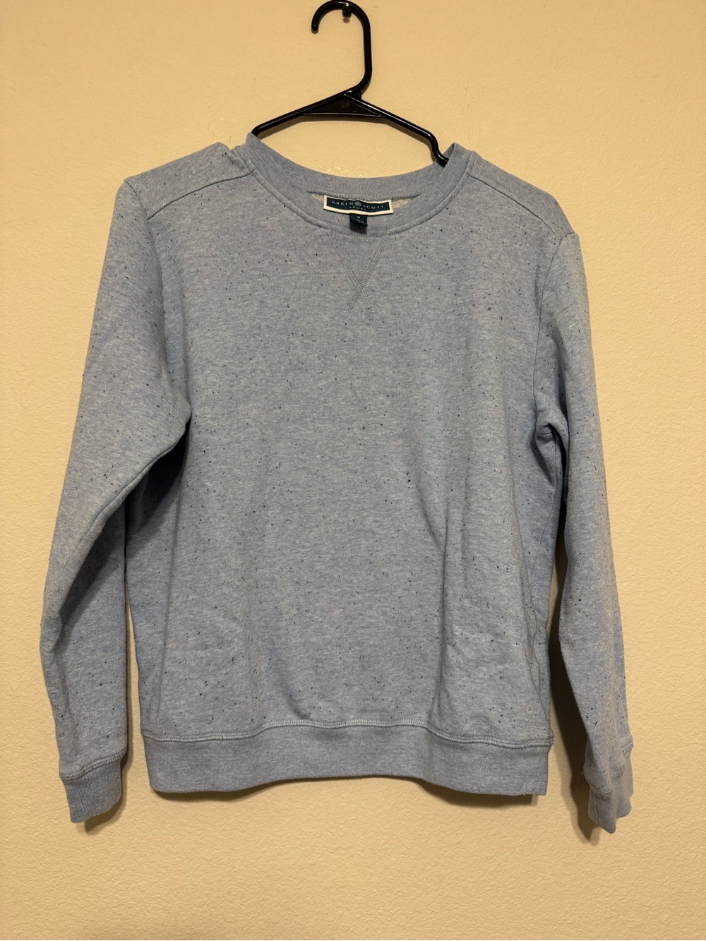 Karen Scott Light Blue Speckled Crewneck Sweatshirt